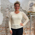 LIVING CRAFTS wol zijde longsleeve V-HALS dames NATUREL