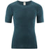 LIVING CRAFTS wol zijde shirt heren korte mouw PETROL