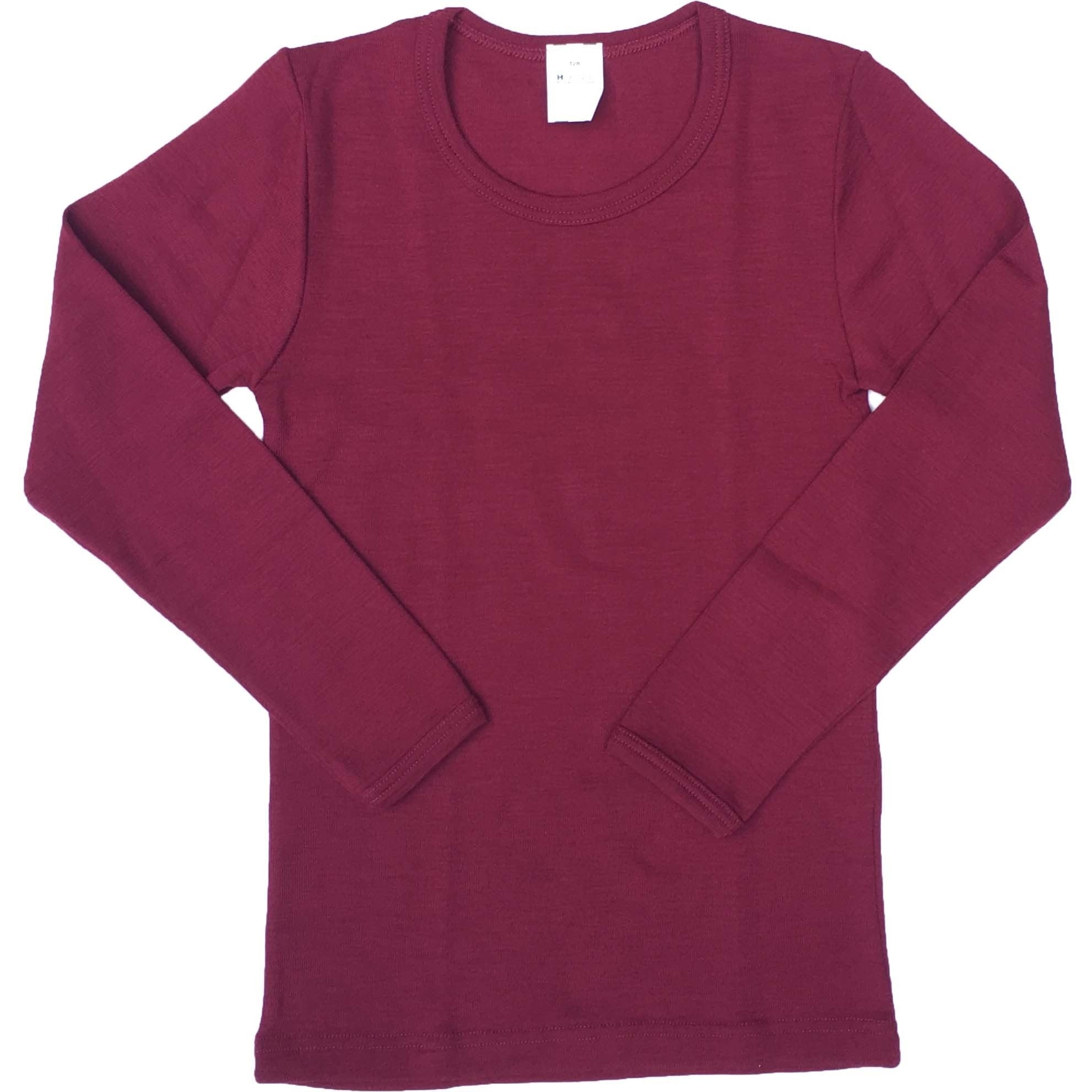 HOCOSA longsleeve biologische wol zijde kind BORDEAUX