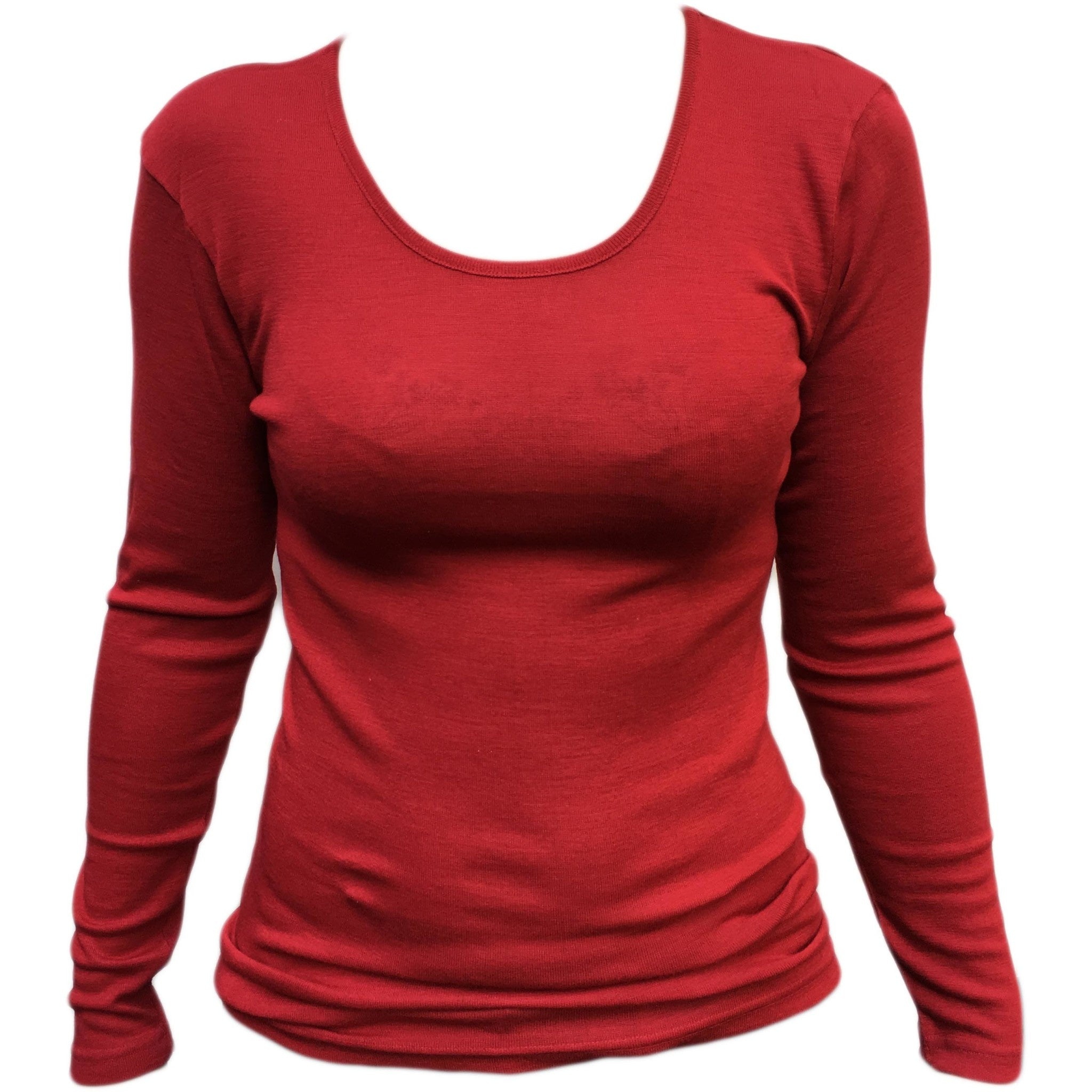 HOCOSA longsleeve van biologische wol zijde dames ROOD