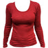 HOCOSA longsleeve van biologische wol zijde dames ROOD