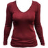 HOCOSA Longsleeve wol zijde v-hals dames BORDEAUX