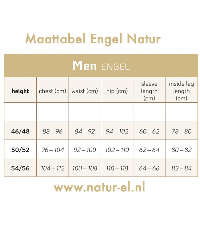 ENGEL Wol zijde LONGSLEEVE HEREN wollen ondergoed NATUREL
