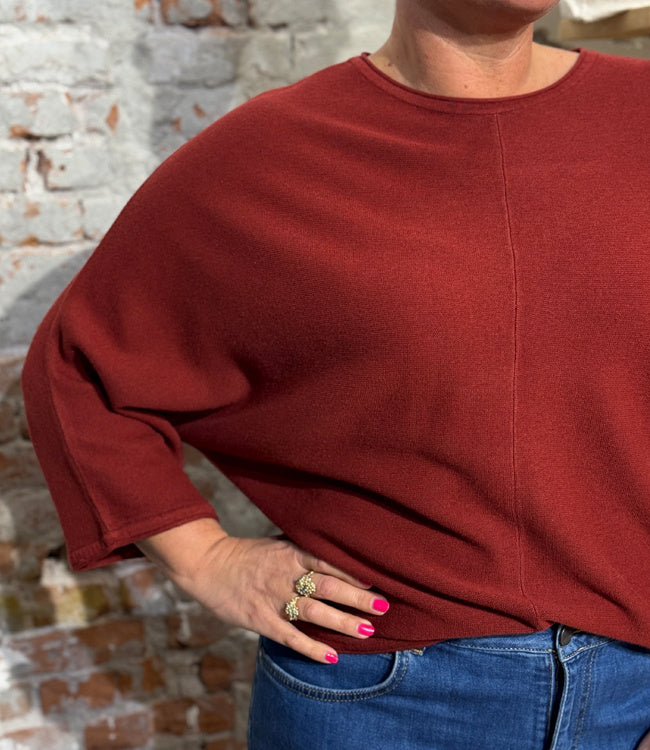 MADNESS batwing trui SOFIE RED biokatoen tencel
