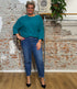 MADNESS batwing trui SOFIE TEAL biokatoen tencel