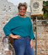 MADNESS batwing trui SOFIE TEAL biokatoen tencel