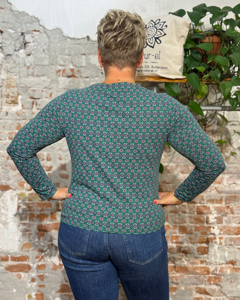 MADNESS boothals shirt TILE GREEN biologisch katoen