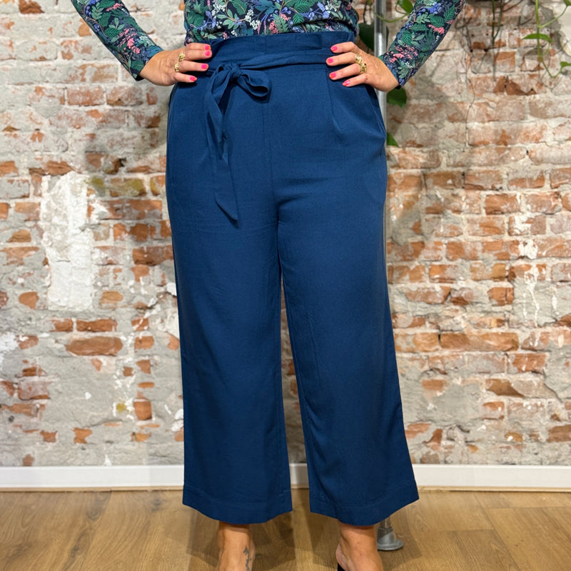 MADNESS paperbag broek MARE BLUE van ecovero en wol