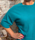 MADNESS wijde trui 1/2 mouw MILA TEAL bio katoen tencel