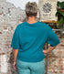 MADNESS wijde trui 1/2 mouw MILA TEAL bio katoen tencel