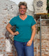 MADNESS v-hals shirt DIONE TEAL van ecovero