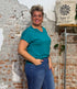 MADNESS v-hals shirt DIONE TEAL van ecovero
