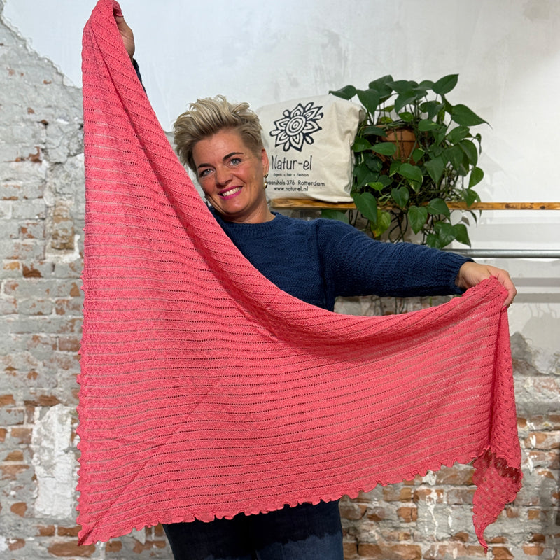MADNESS wollen AJOUR SJAAL stola pure merino wol ROZE
