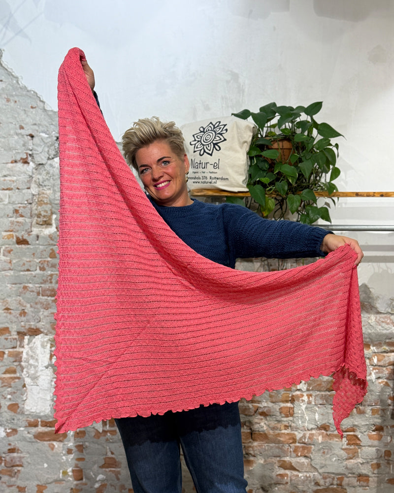MADNESS wollen AJOUR SJAAL stola pure merino wol ROZE