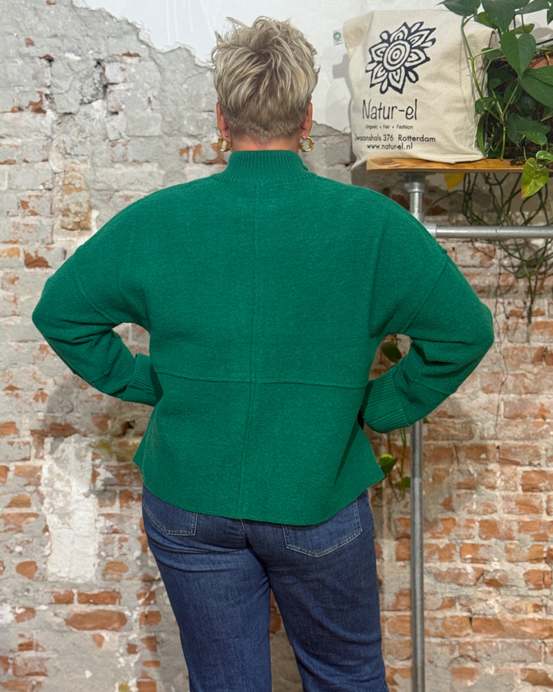 MADNESS vest jas IRIS GREEN van gekookte wol