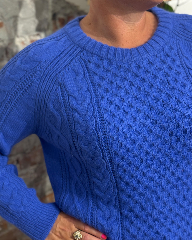 MADNESS kabeltrui MAUD BLUE alpaca katoen