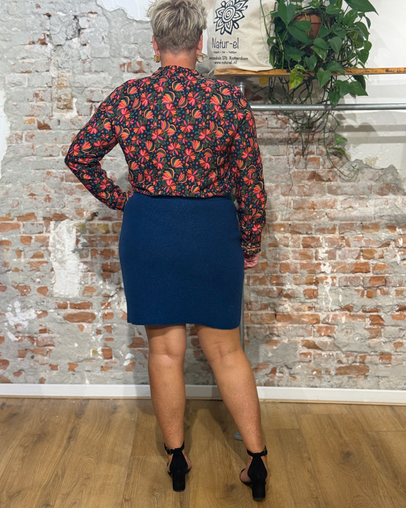 MADNESS wollen rok AVA DARK BLUE biologische gekookte wol