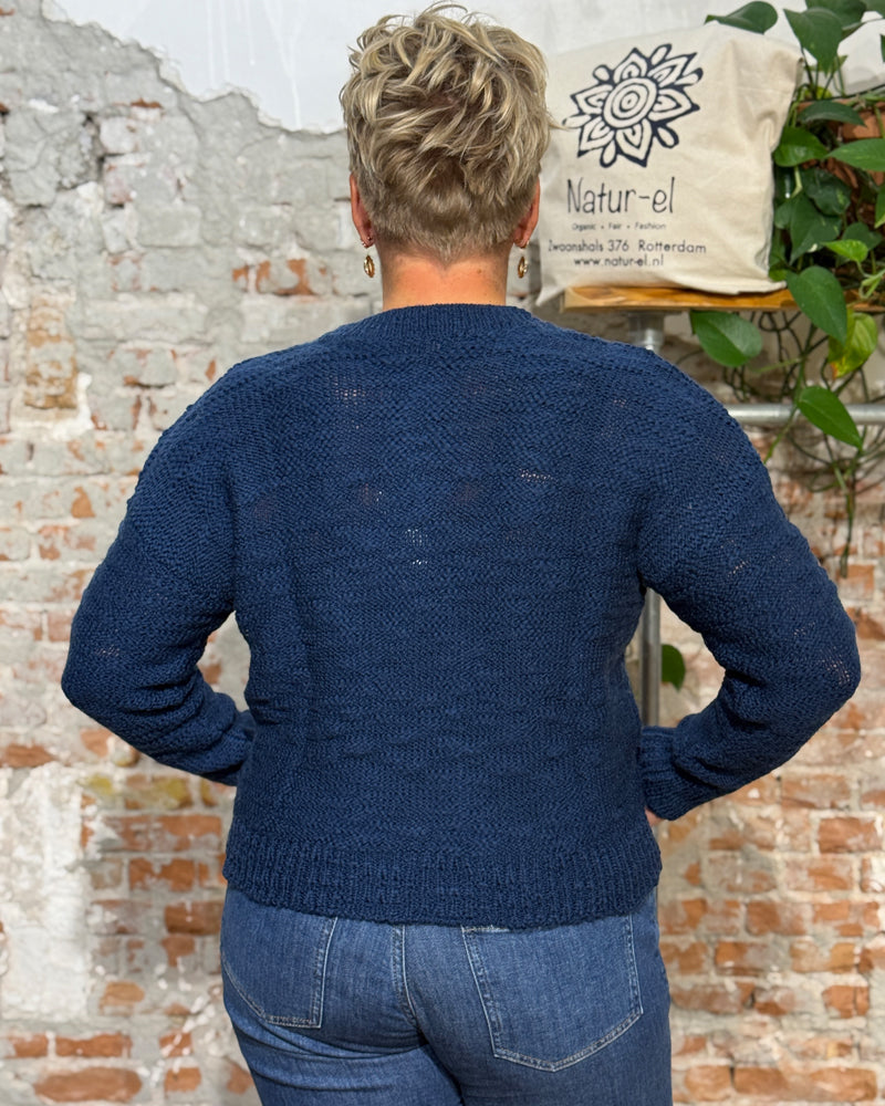 MADNESS wollen trui EVA BLUE biologische slub wol