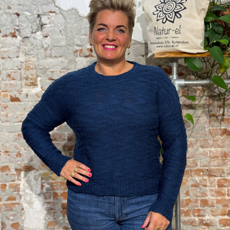MADNESS wollen trui EVA BLUE biologische slub wol