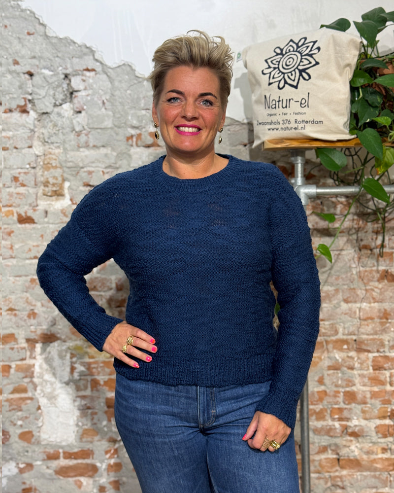 MADNESS wollen trui EVA BLUE biologische slub wol