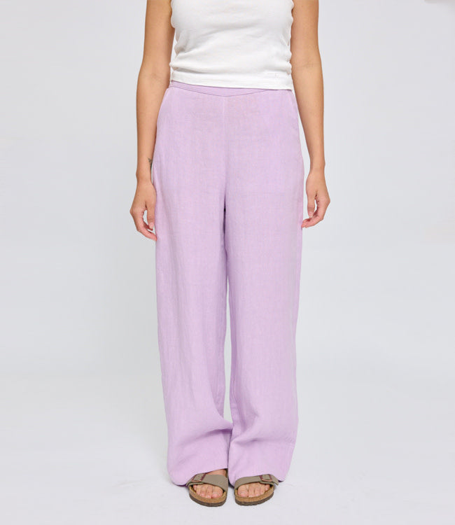 MAZINE linnen broek RITA LAVENDER met wijde pijpen
