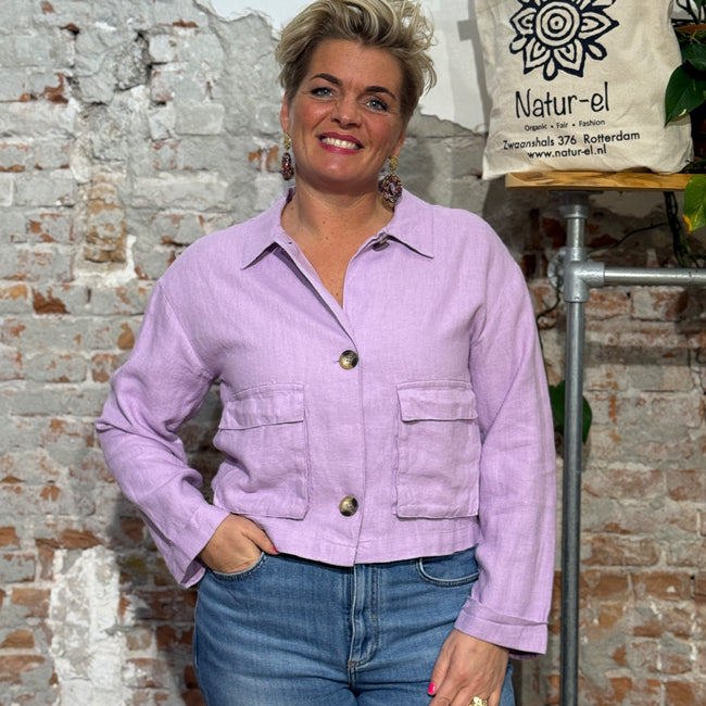 MAZINE linnen blouse jasje JELKA LAVENDER