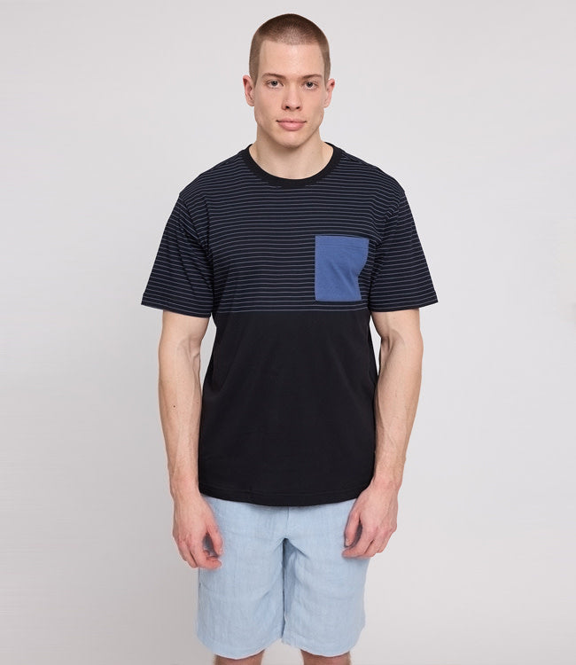 MAZINE gestreept shirt HALFWAY STRIPE van biologisch katoen