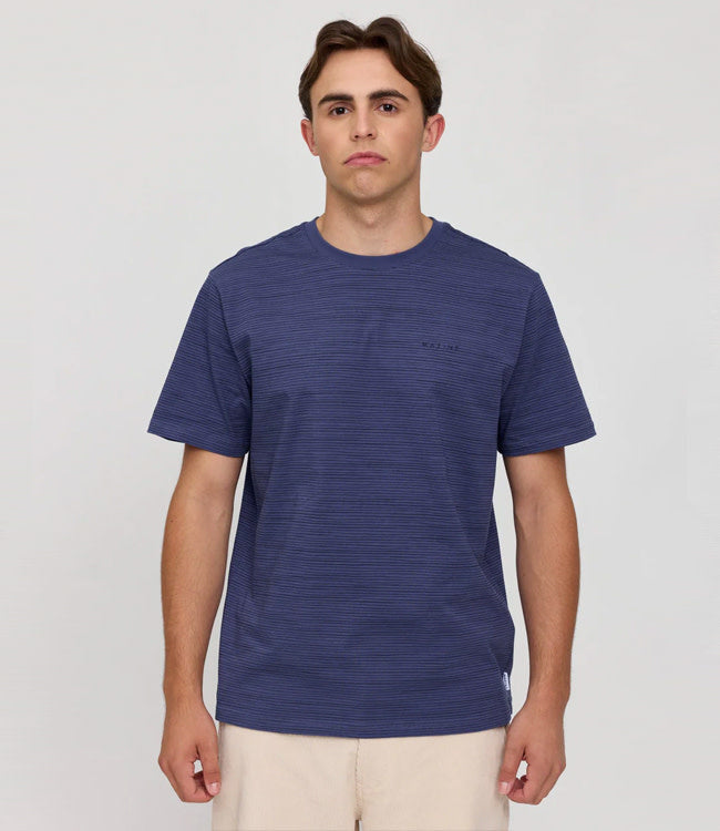 MAZINE gestreept shirt WOBBLY BLUE van biologisch katoen