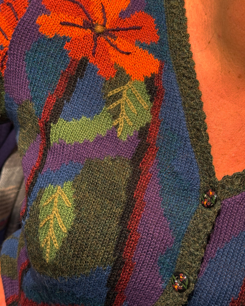 Wollen v-hals vest van 100% alpaca BLUE DREAM