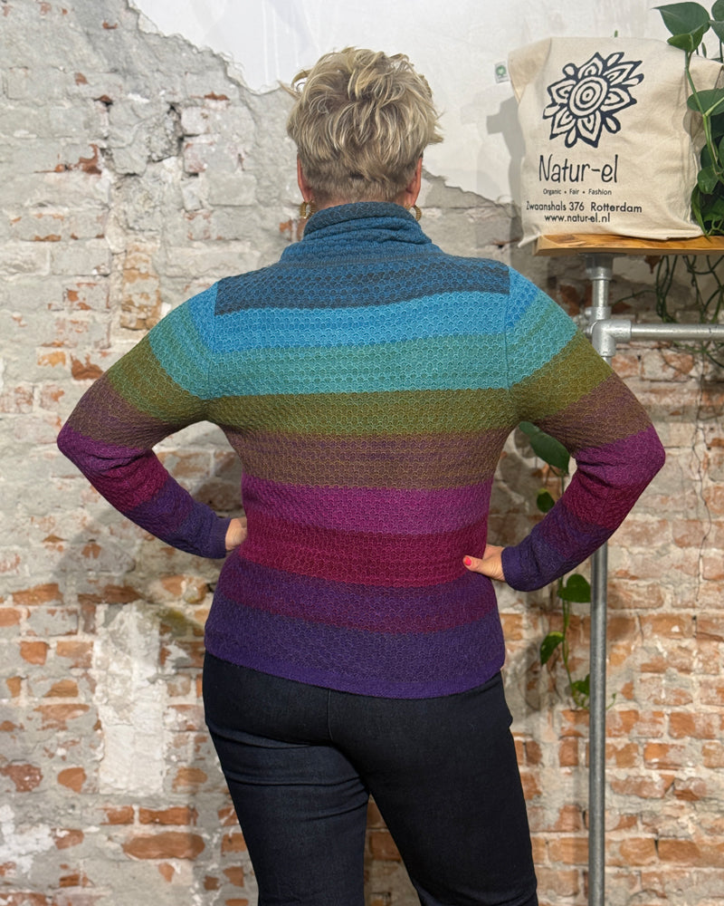 RAINBOW 100% alpaca wool turtleneck sweater