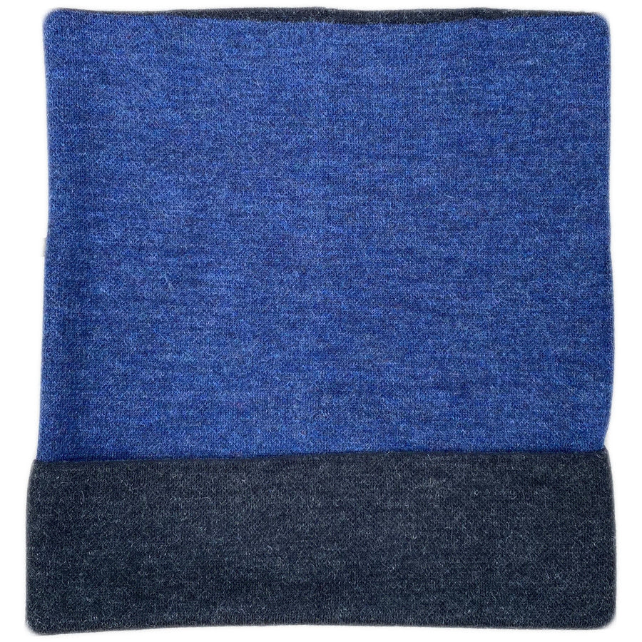 DE COLORES nierwarmer alpaca BLAUW ZWART 86 REVERSIBLE