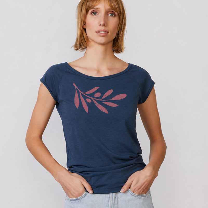 PÄÄLA shirt OLIVE BRANCH DENIM bamboe en biologisch katoen