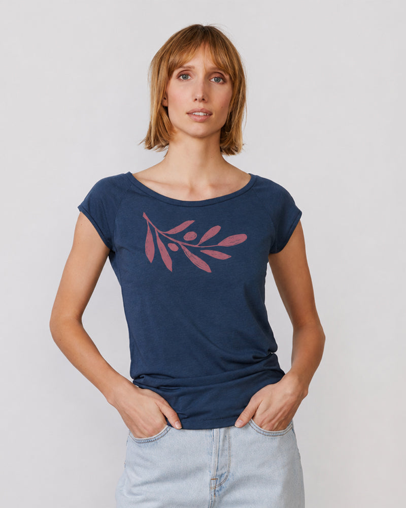 PÄÄLA shirt OLIVE BRANCH DENIM bamboe en biologisch katoen