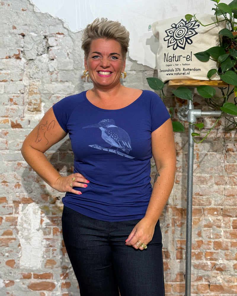 PÄÄLA shirt KINGFISHER PEACOCK bamboe en biologisch katoen