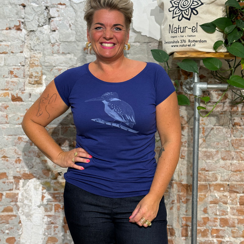 PÄÄLA shirt KINGFISHER PEACOCK bamboe en biologisch katoen
