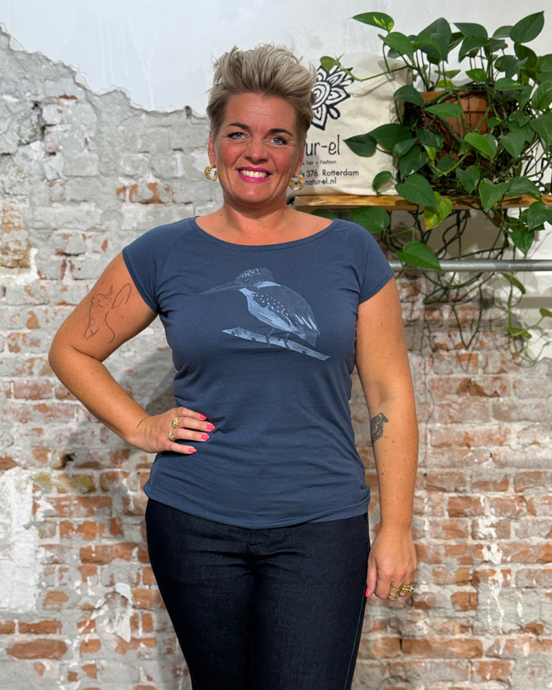PÄÄLA shirt KINGFISHER DENIM bamboe en biologisch katoen