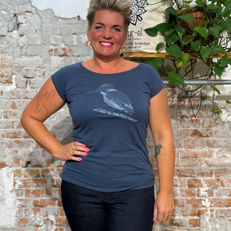 PÄÄLA shirt KINGFISHER DENIM bamboe en biologisch katoen