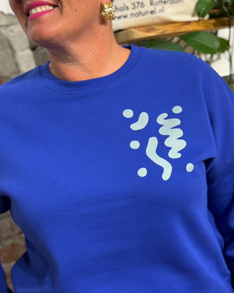 PÄÄLÄ dames sweater QUANTUM BLUE biologisch katoen