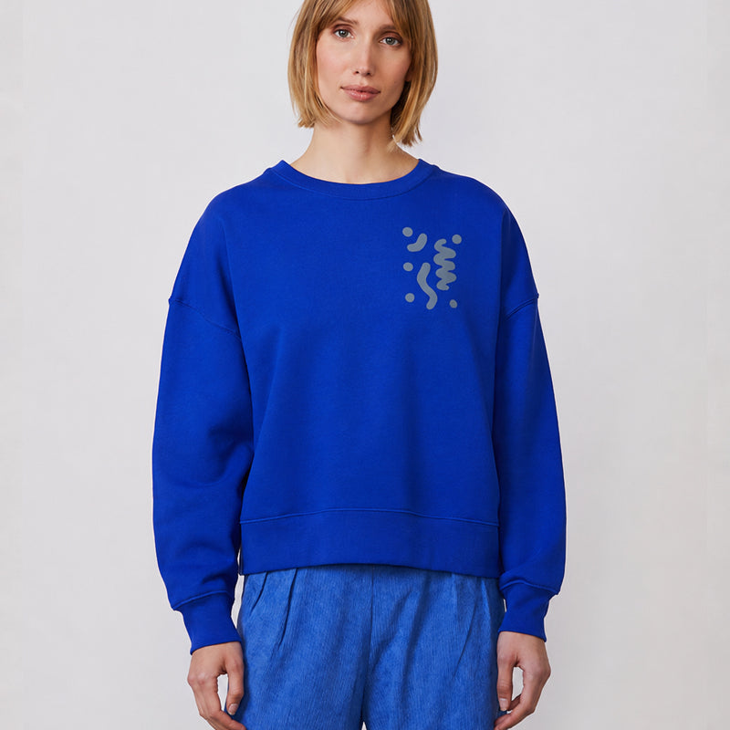 PÄÄLÄ dames sweater QUANTUM BLUE biologisch katoen