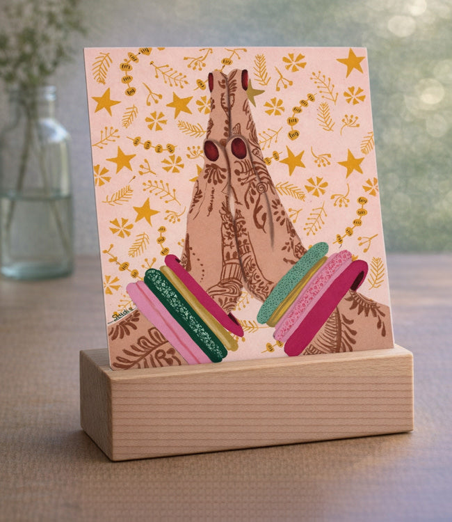 Wens kaart HENNA HANDS van studio Lawiene 15x15 cm