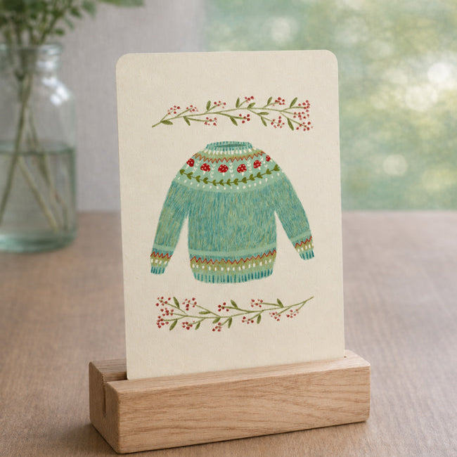 Wens kaart WARM SWEATER  A6 van illu-ster