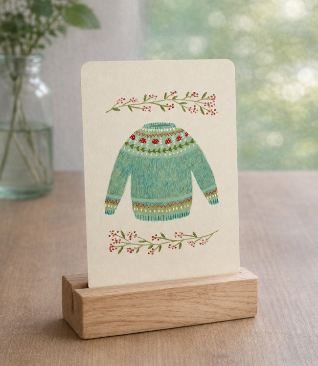 Wens kaart WARM SWEATER  A6 van illu-ster