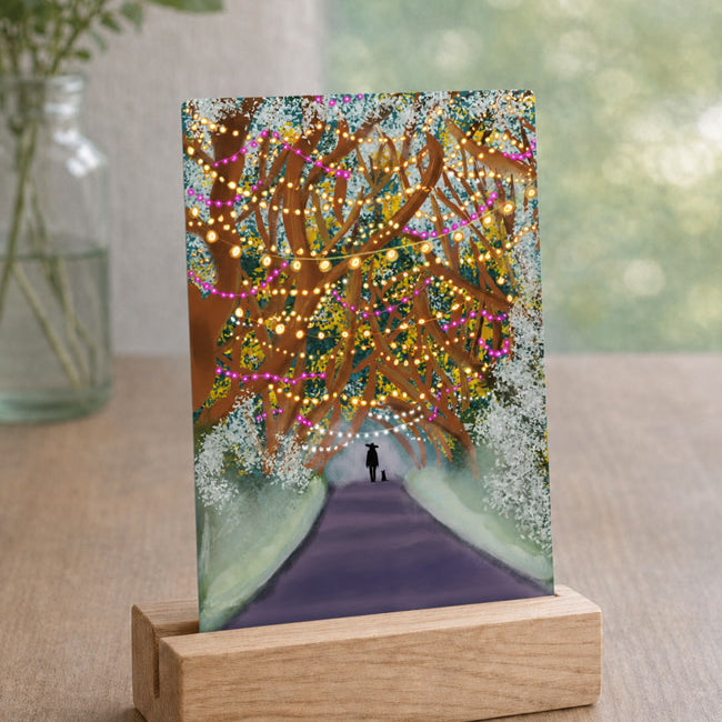 Dubbele Wens kaart INTO THE WOODS van studio LaWiene 10,5 x15 cm