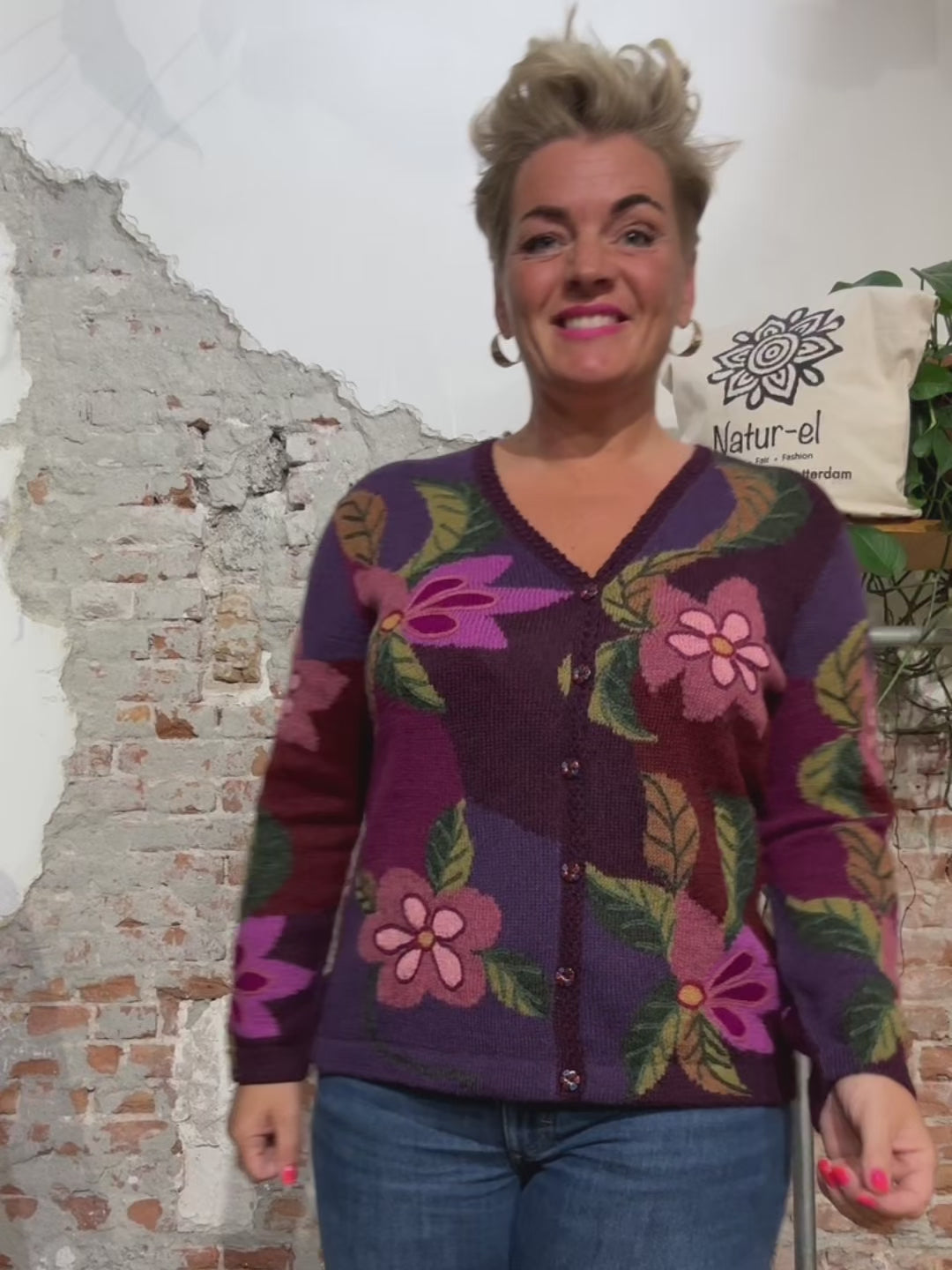 Wollen vest van 100% alpaca VIOLET FANTASY