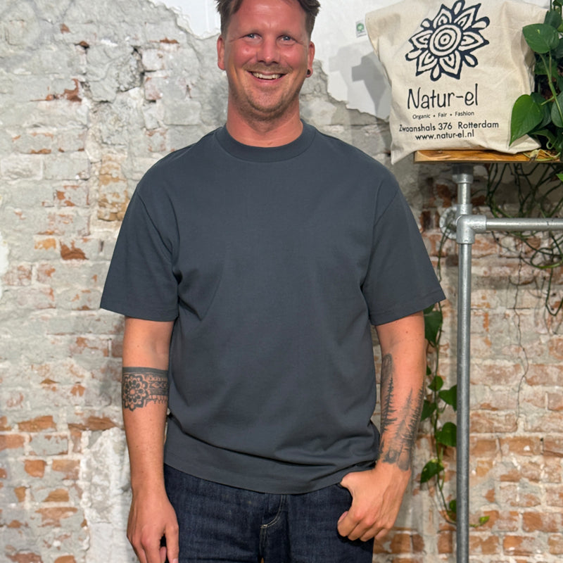 RECOLUTION men's heavy shirt ELDER GREY organic cotton