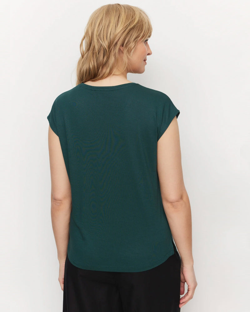 RECOLUTION shirt met kapmouw MITHILA GREEN ecovero