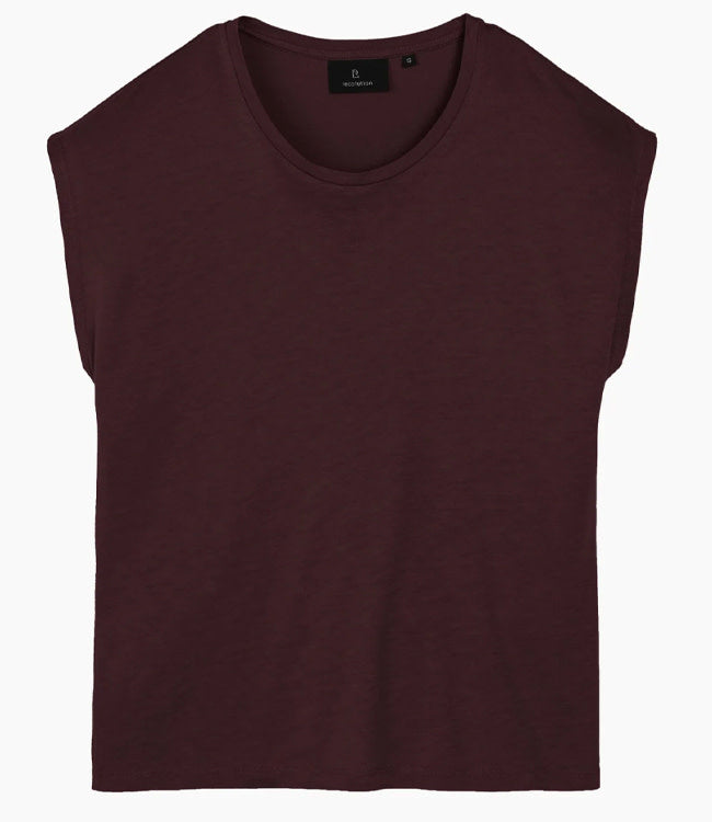 RECOLUTION shirt met kapmouw MITHILA PLUM ecovero