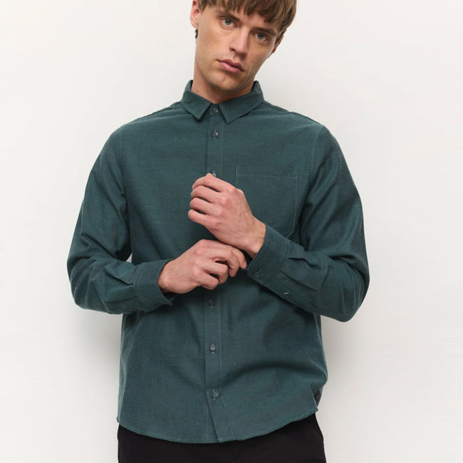 RECOLUTION flanel overhemd LENT GREEN biologisch katoen