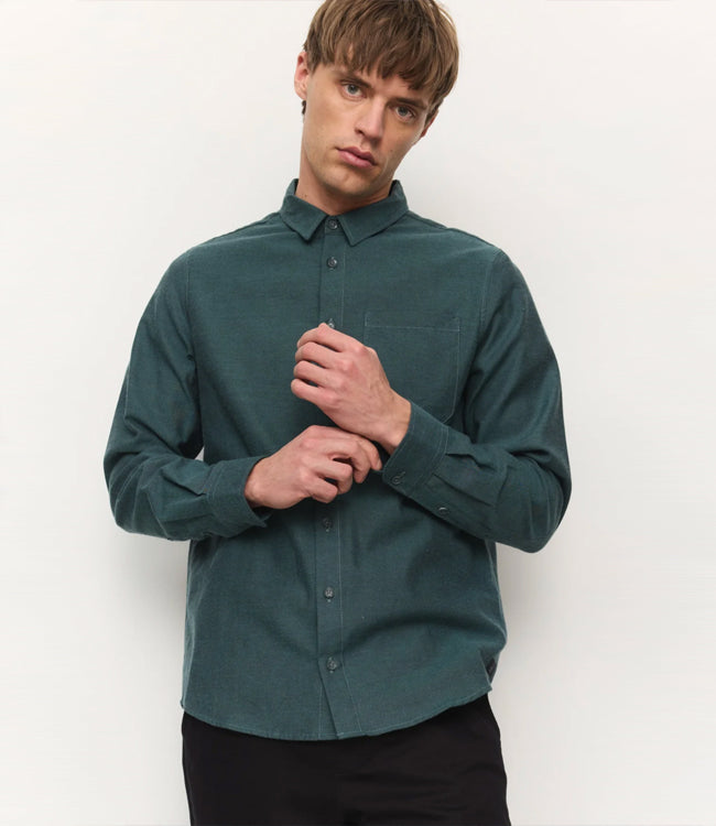 RECOLUTION flanel overhemd LENT GREEN biologisch katoen