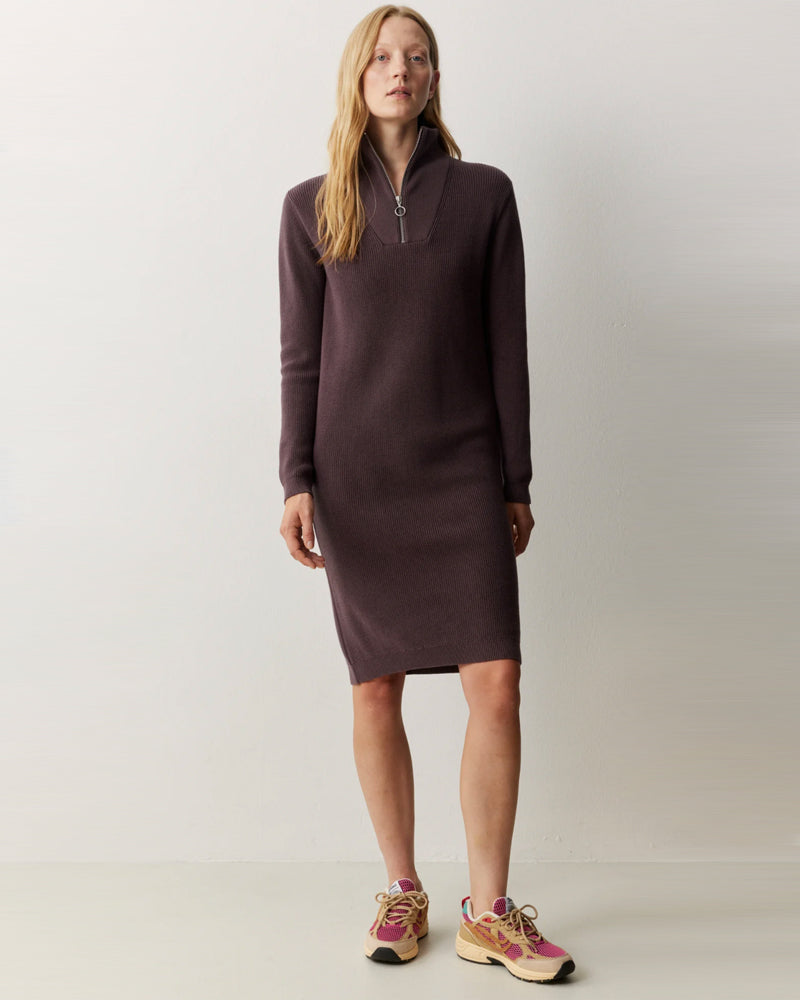 RECOLUTION Jurk met rits STELLA GRAPE biologisch katoen